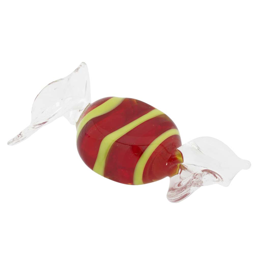 Murano Glass Rectangular Candy - Red and Green