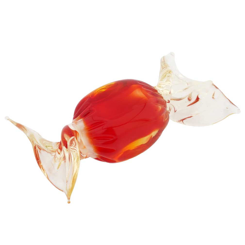 Murano Glass Rectangular Candy - Red