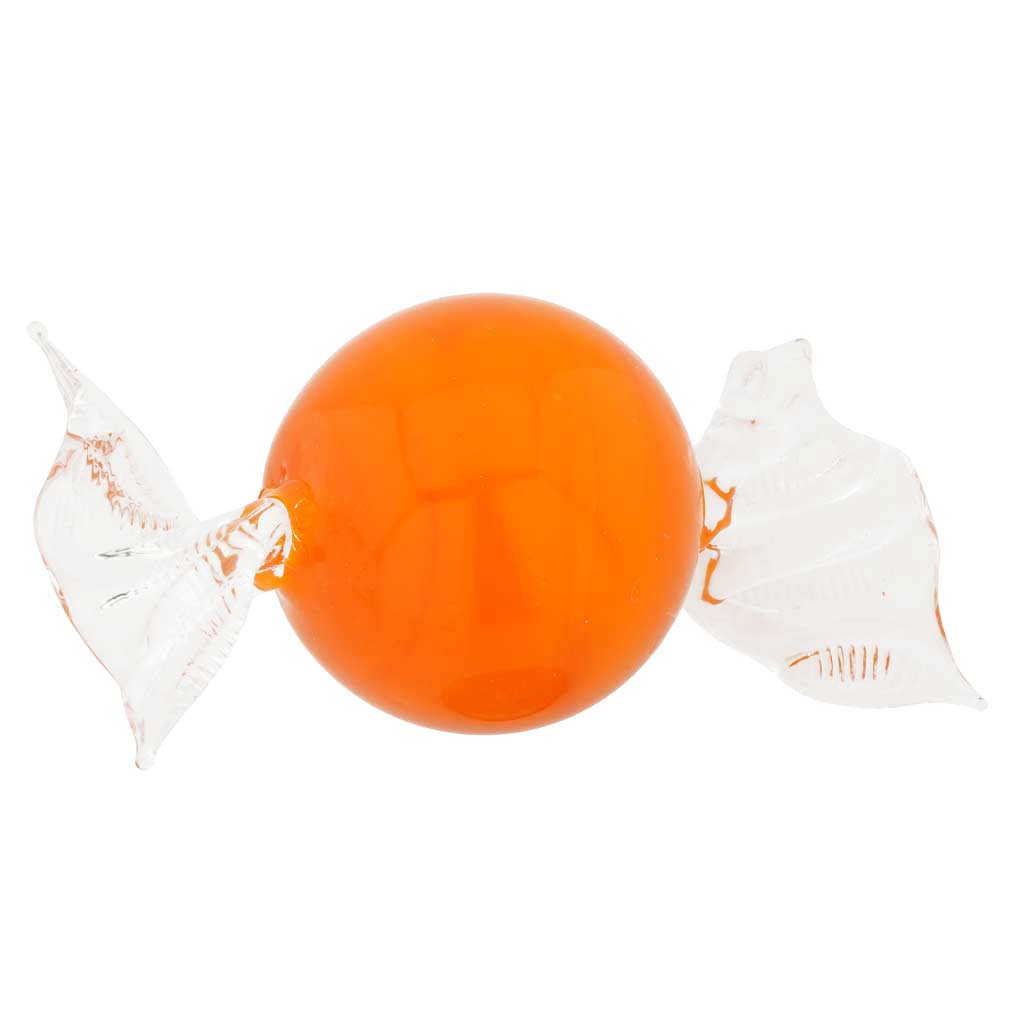 Murano Glass Round Candy - Orange