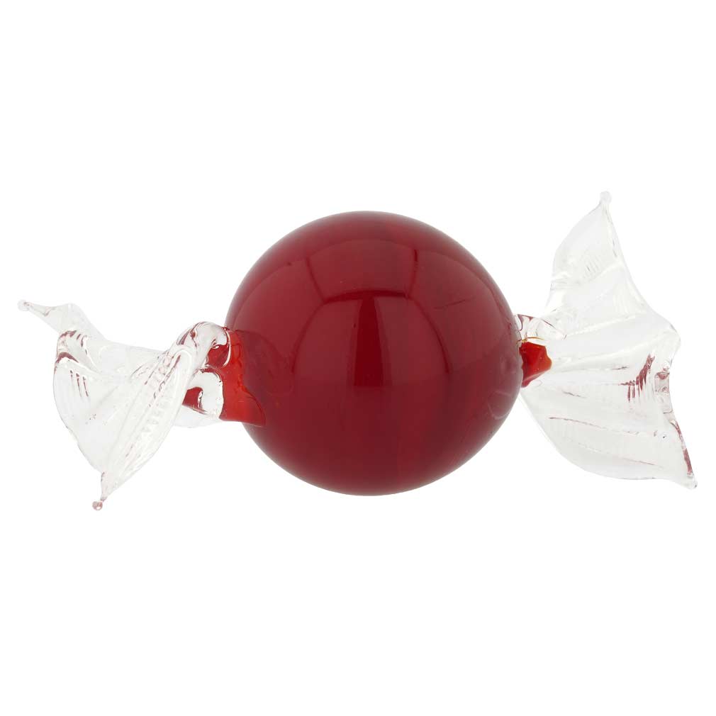 Murano Glass Round Candy - Red