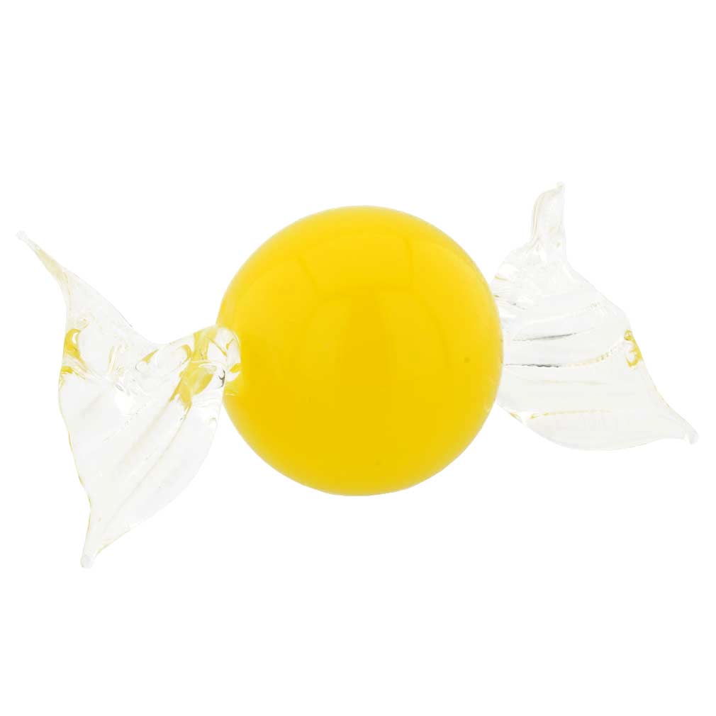 Murano Glass Round Candy - Yellow