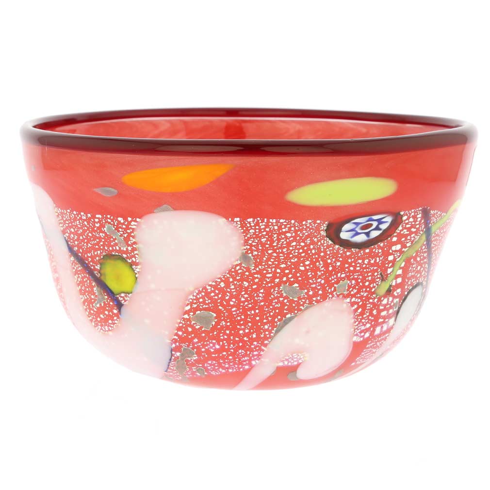Modern Art Murano Glass Bowl - Red