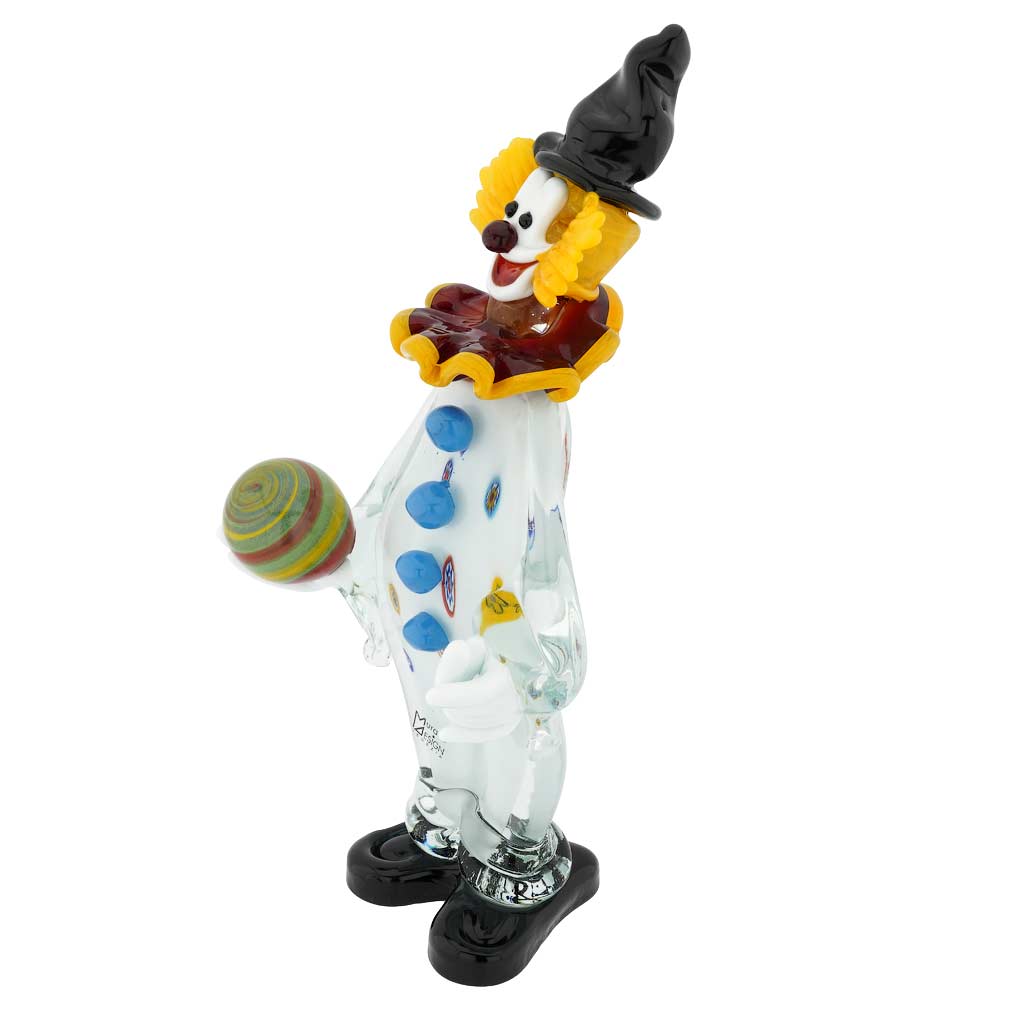 Large Murano Glass Clown With Ball