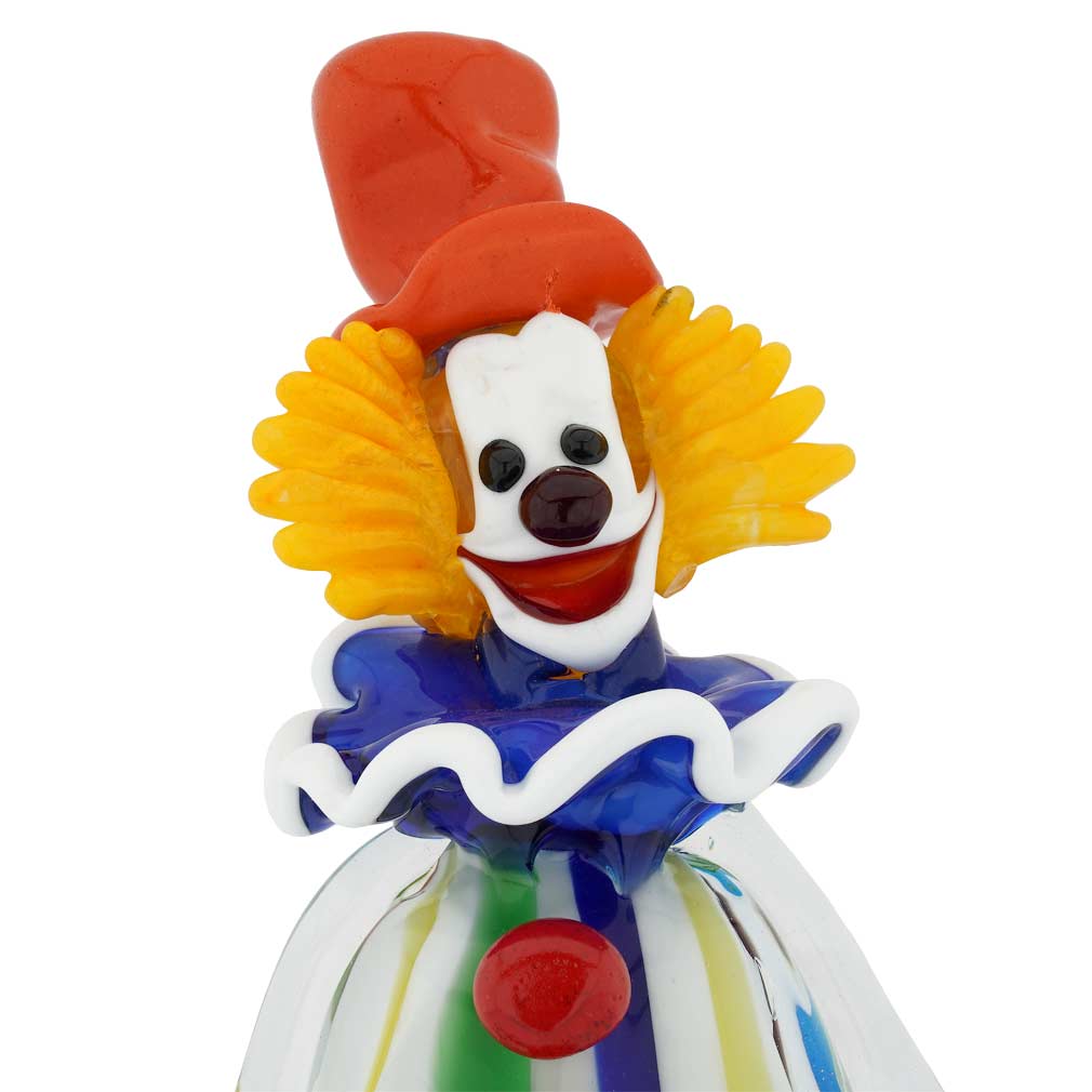 Murano Sculptures | Large Murano Glass Clown with Umbrella