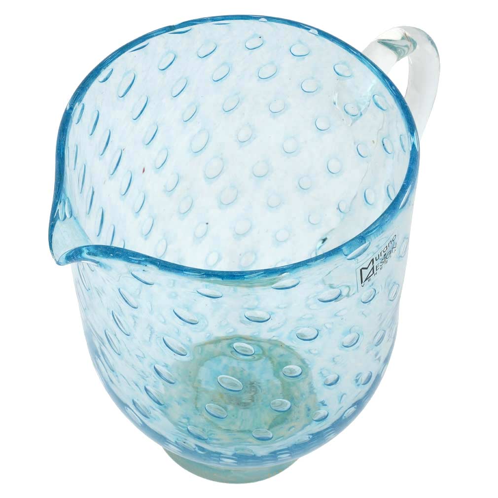 Serenissima Murano Glass Pitcher - Aqua Blue