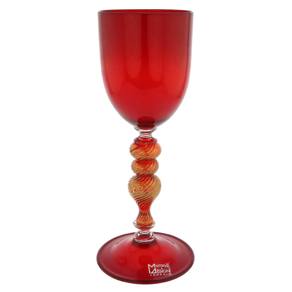 Murano Glass Goblet - Ruby Red