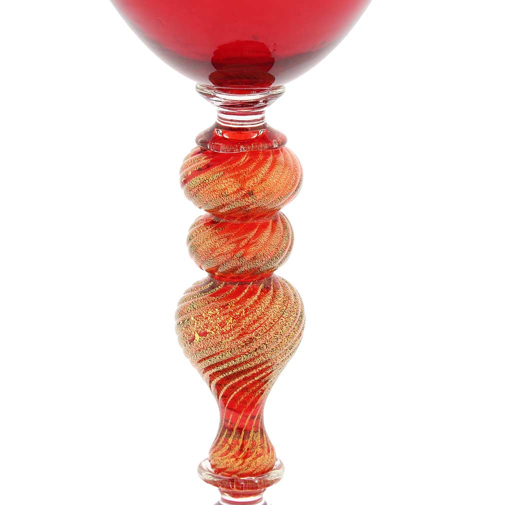 Murano Glass Goblet - Ruby Red