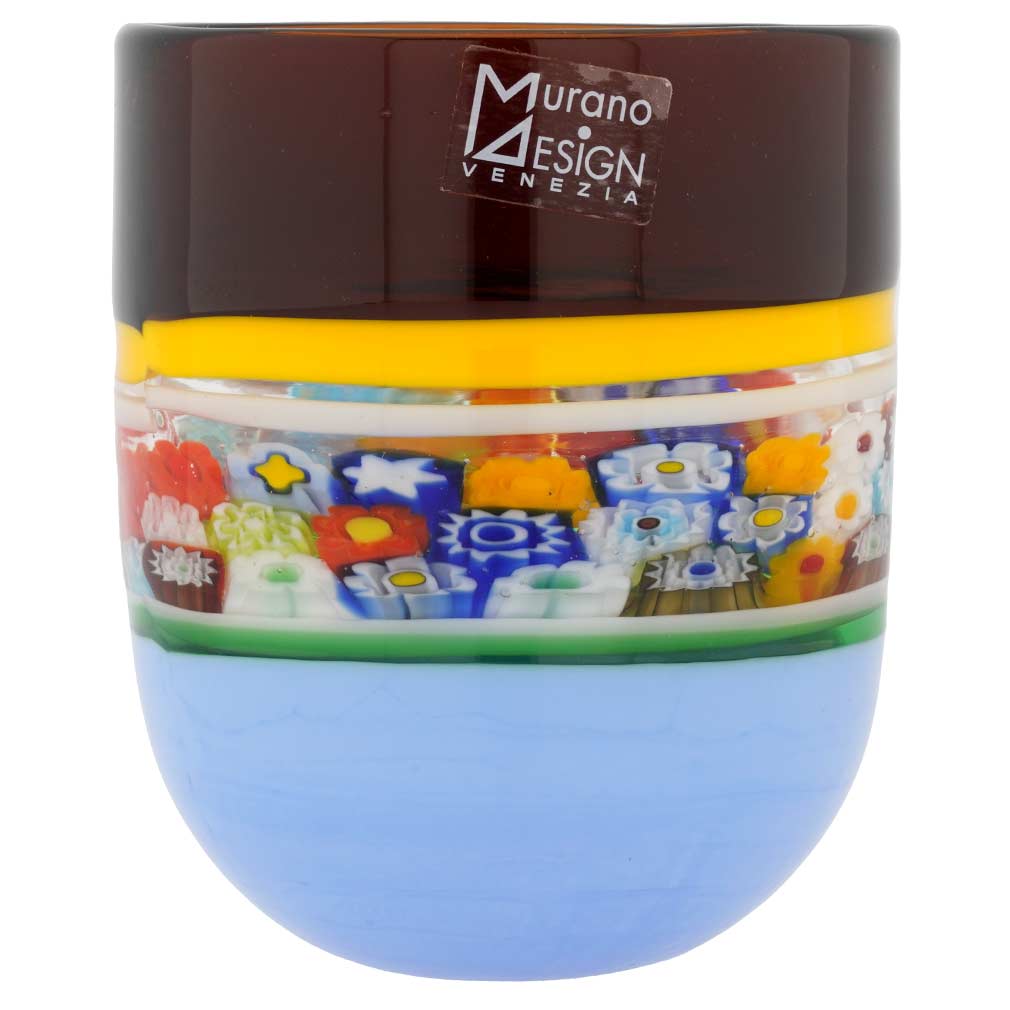 Murano Drinking Glass Tumbler Primavera - Brown