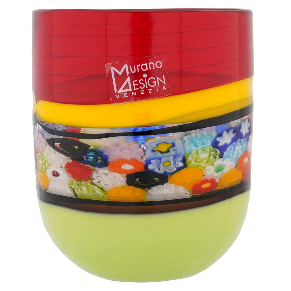 Murano Drinking Glass Tumbler Primavera - Red