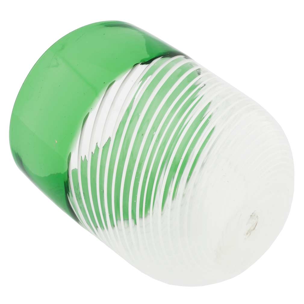 Filigrana Murano Glass Tumbler - Green And White