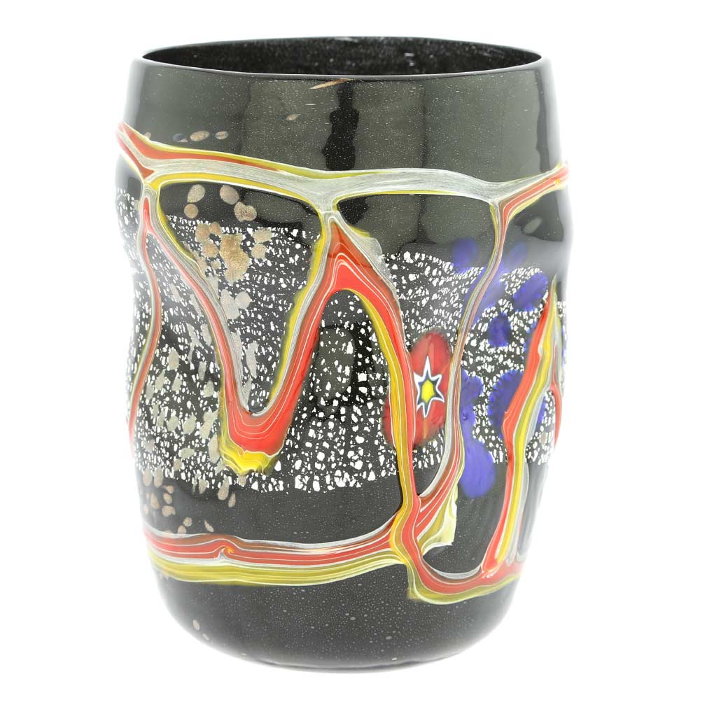 Modern Art Murano Glass Tumbler - Black