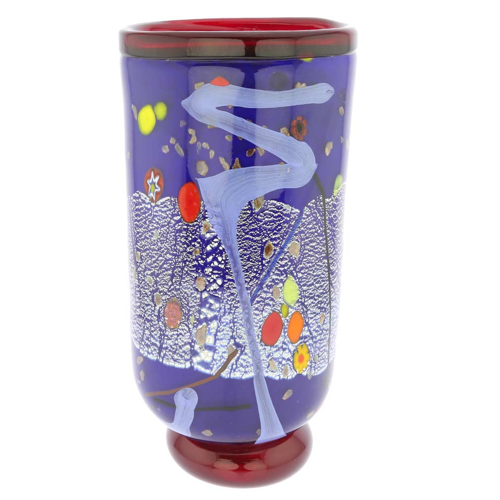 Modern Art Murano Glass Vase - Blue