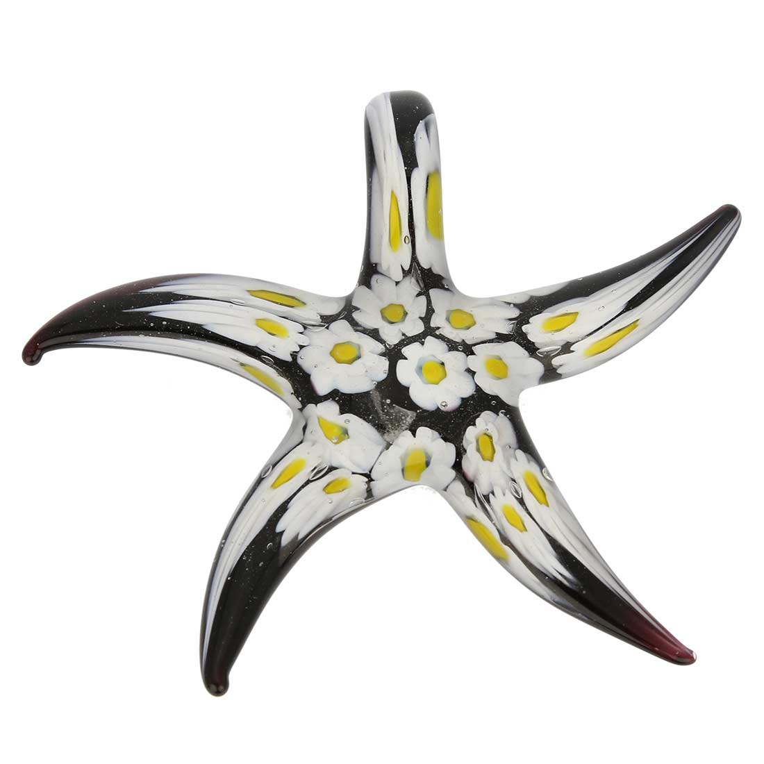 Black Daisy Starfish Pendant