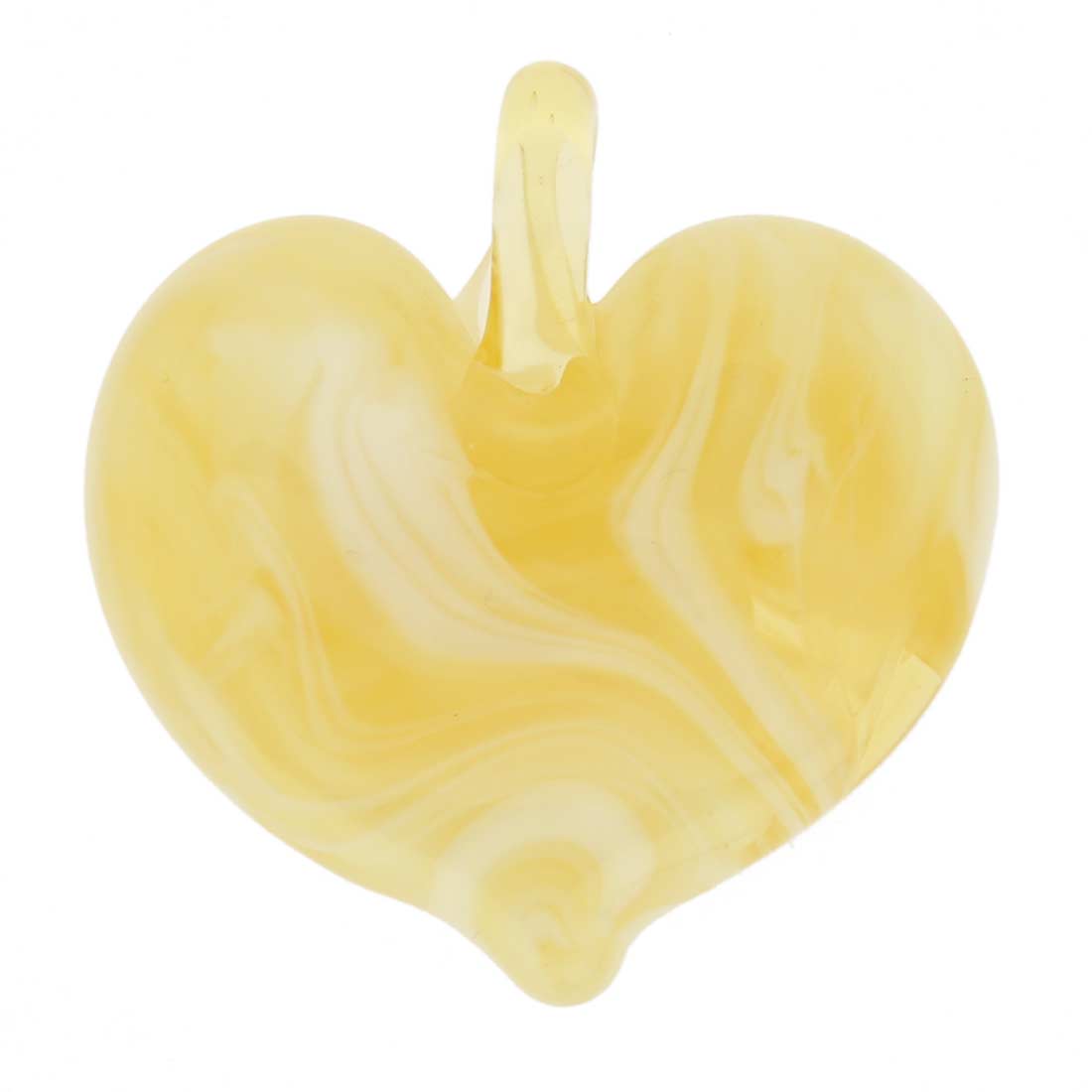 Venetian Marble Heart Pendant - Sunshine