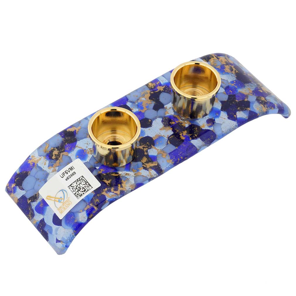 Murano Glass Shabbat Candle Holder - Blue