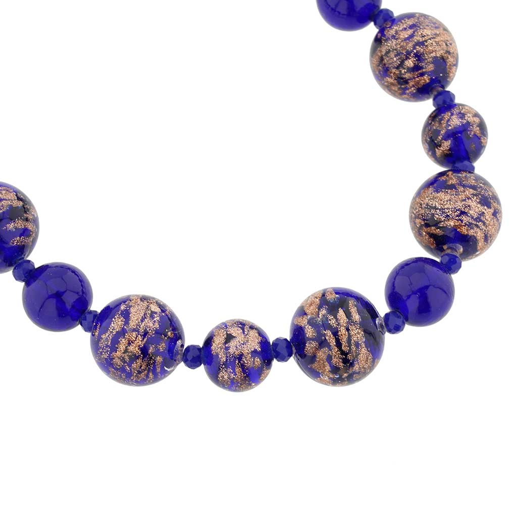 Starlight Murano Necklace - Navy Blue
