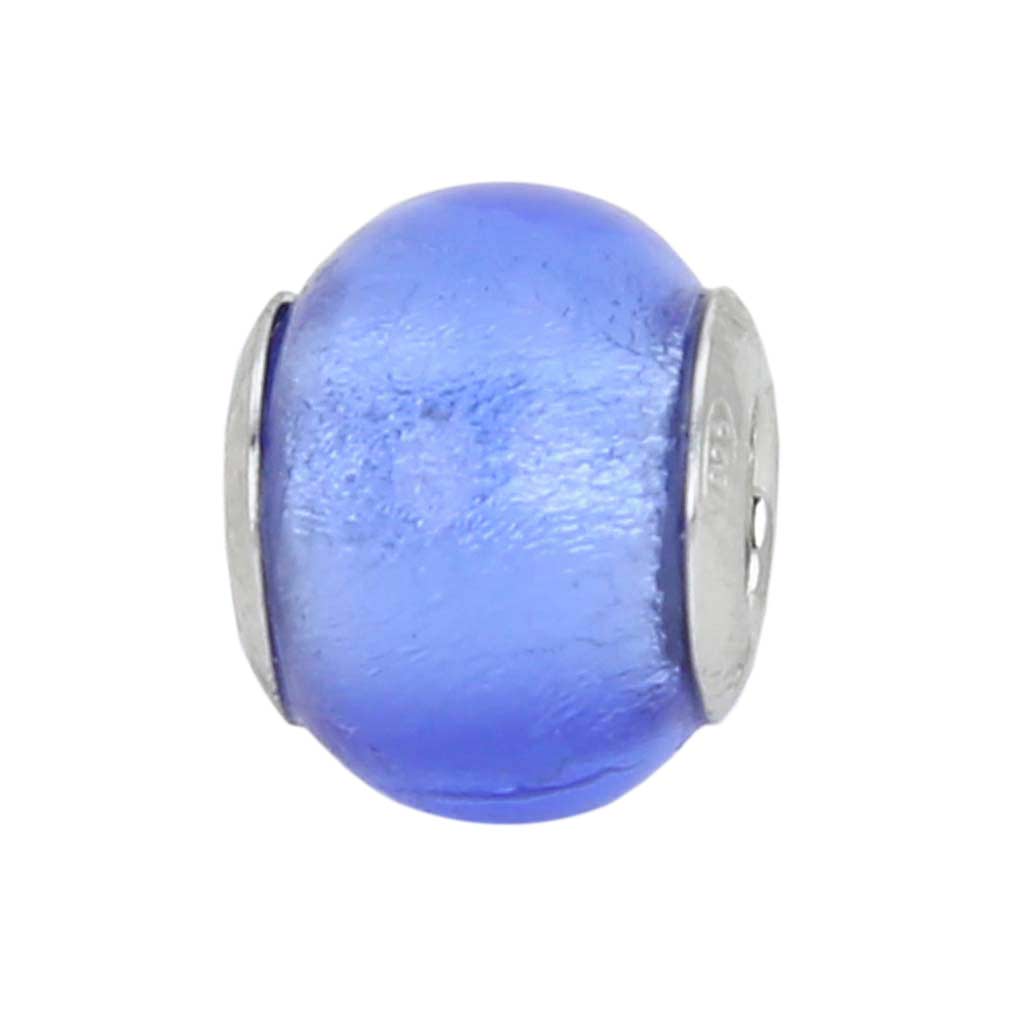 Sterling Silver Blue Murano Glass Charm Bead