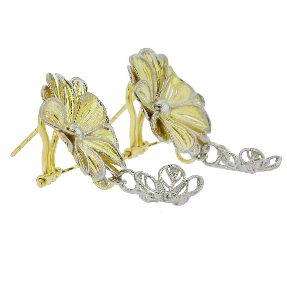 Daisy Flower Sterling Silver Gold-Plated Earrings