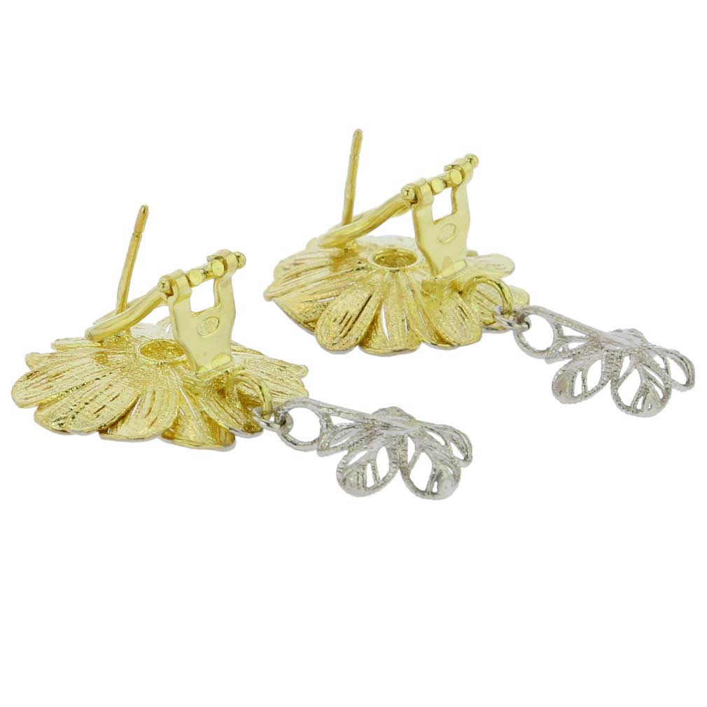 Daisy Flower Sterling Silver Gold-Plated Earrings