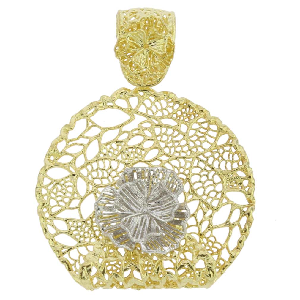 Italian Rose Sterling Silver Gold-Plated Pendant