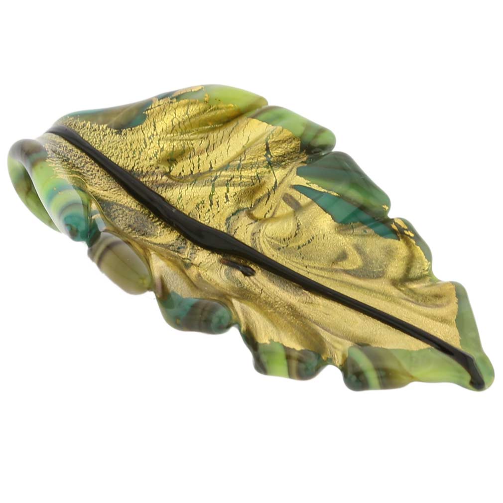 Chalcedony Murano Leaf Pendant