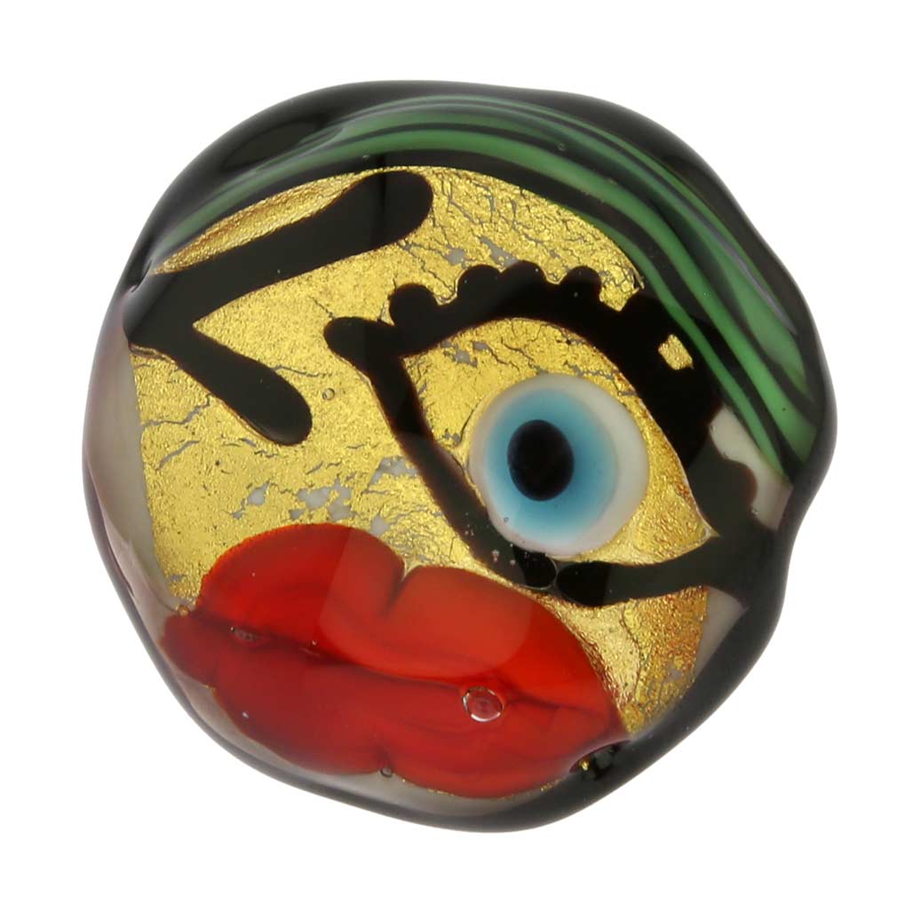 Murano Glass Picasso Face Ring
