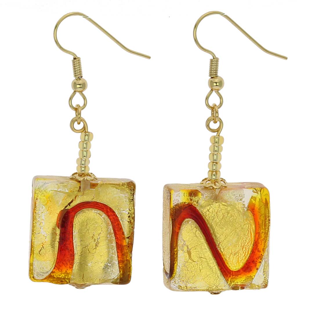 Royal Red Squares Earrings