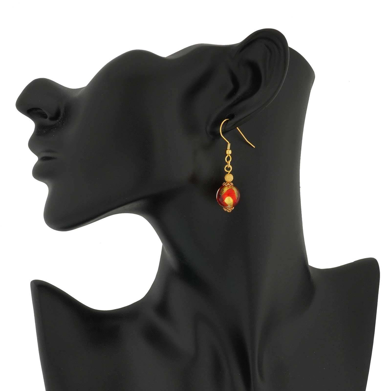 Royal Red Ball Earrings