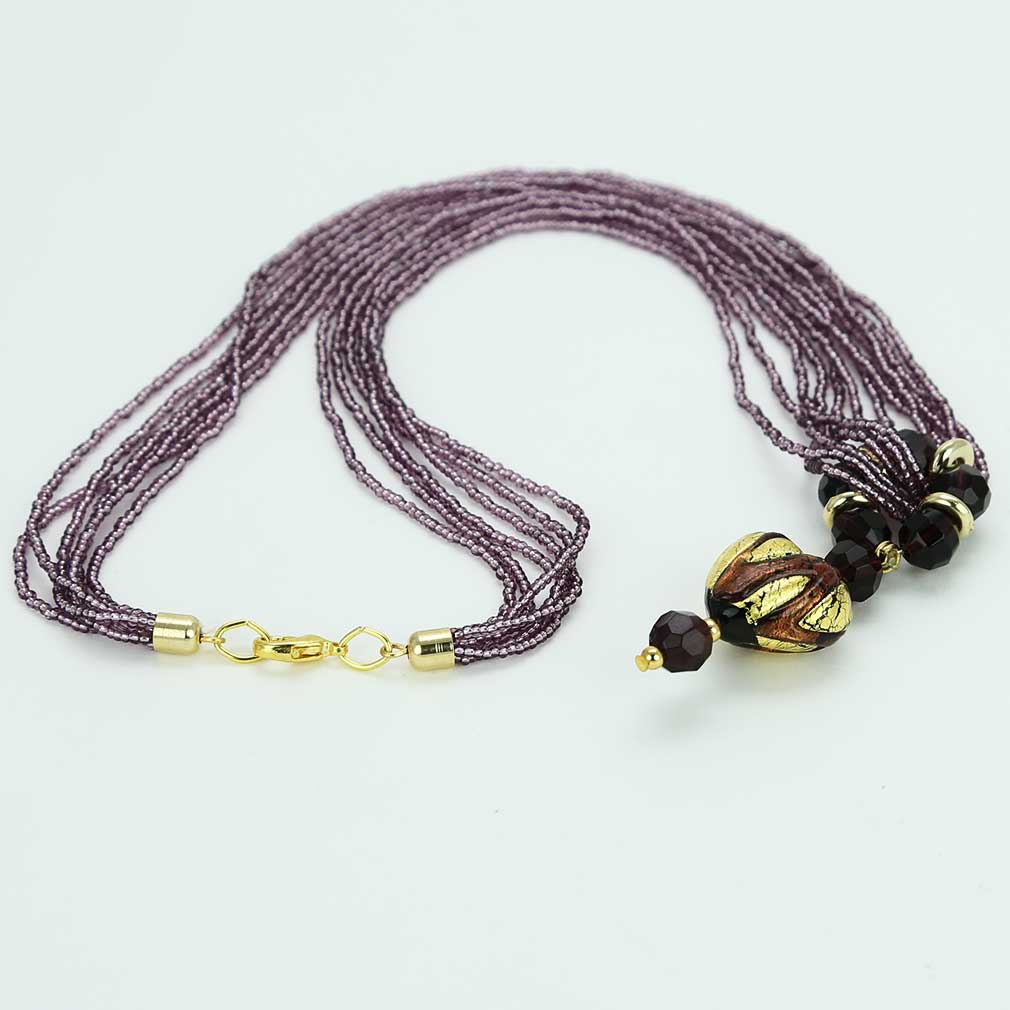 Murano Necklaces Murano Purple Heart Necklace