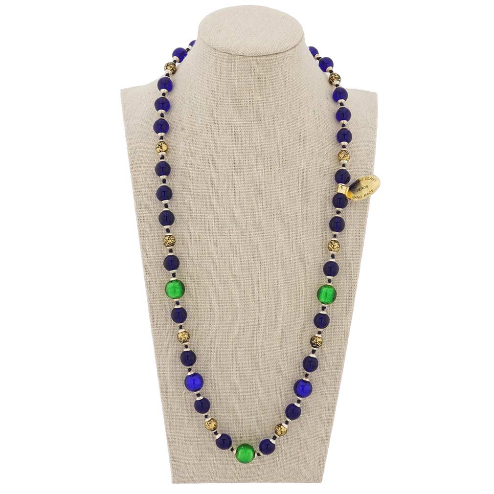 Antique Venetian Beads Murano Glass Necklace - Aqua