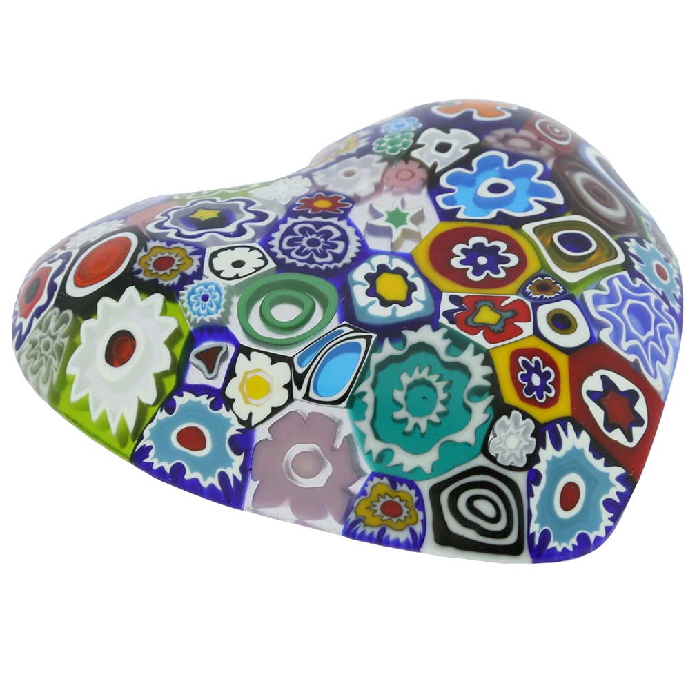 Murano Millefiori Heart Plate - Multicolor