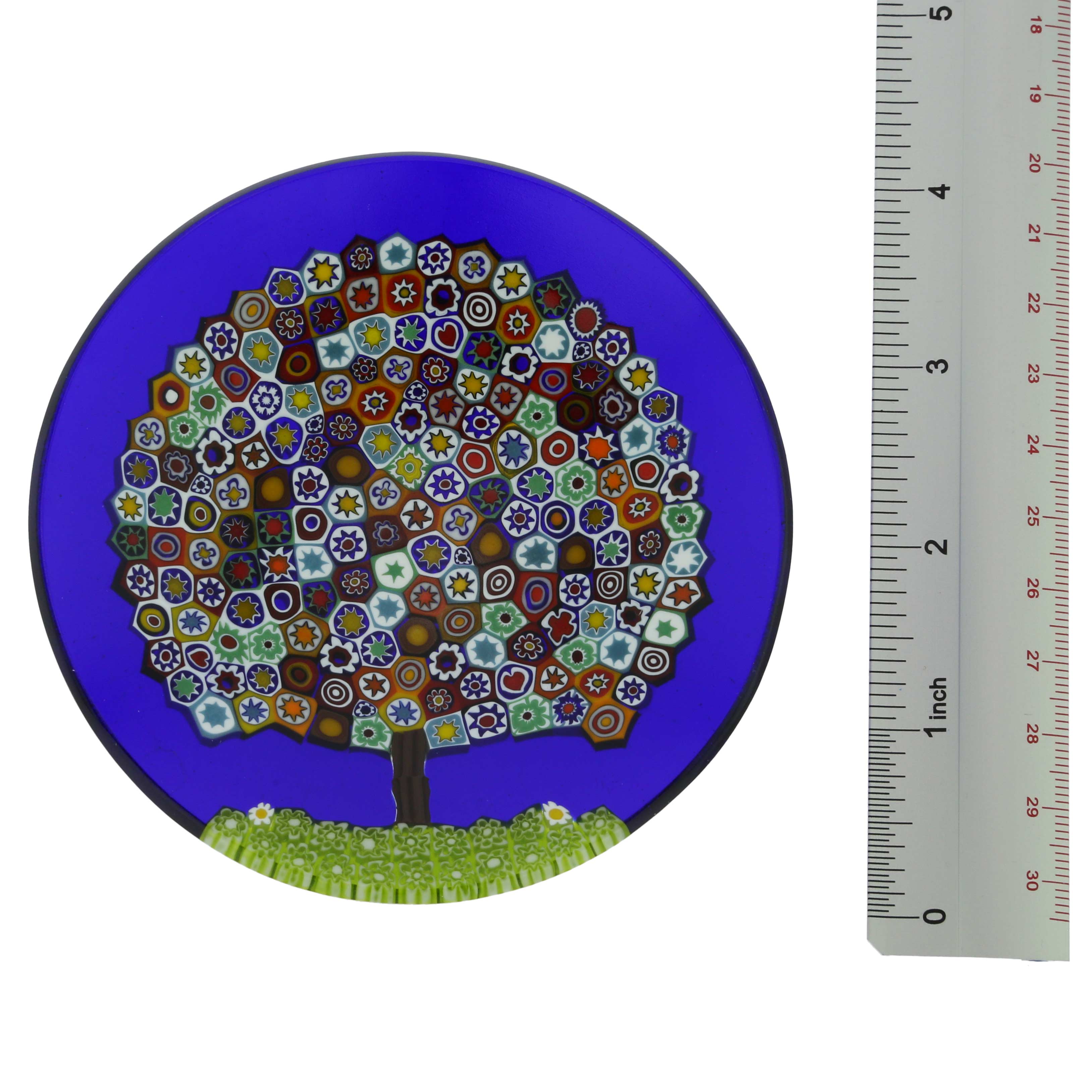 Murano Millefiori Round Plate - Tree of Life
