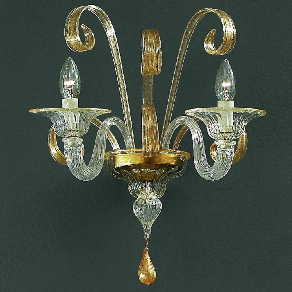 Pastorale Up Facing Murano Glass Sconce