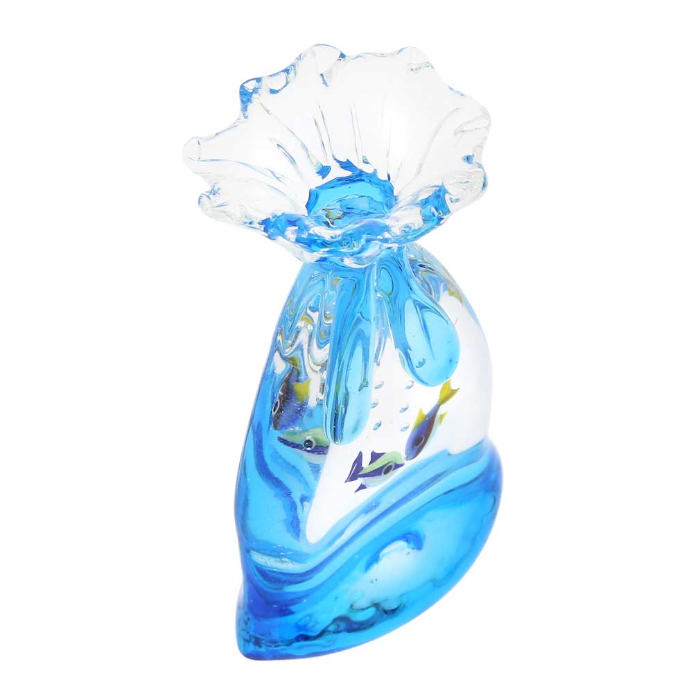 Murano Glass Aquarium Bag With Two Tropical Fish - 3-1/4 inches