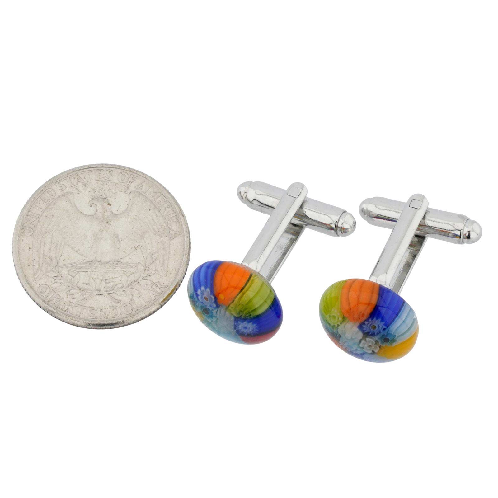 Murano Cufflinks | Murano Millefiori Round Cufflinks