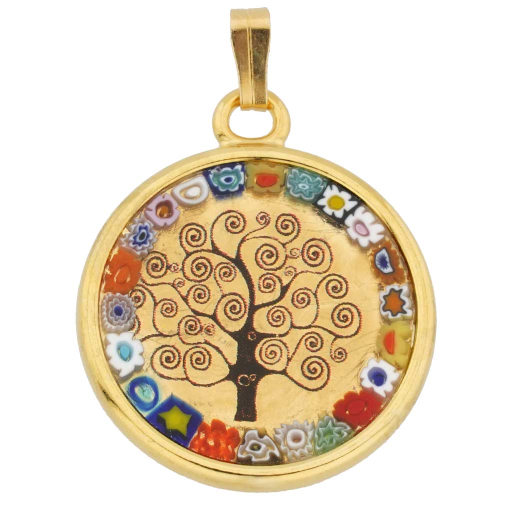 Murano Glass Millefiori Pendant - Tree of Life