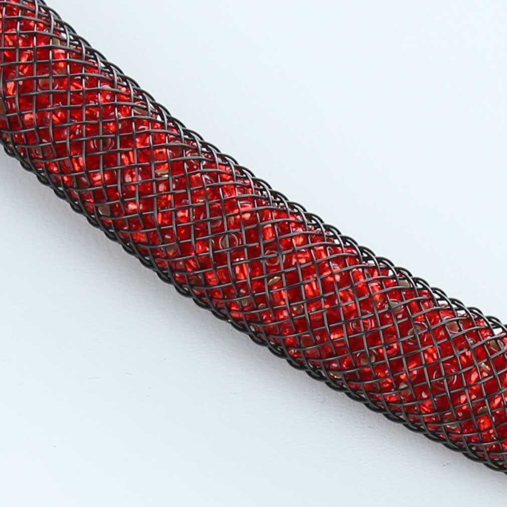 Murano Necklace Eleganza - Fire Red