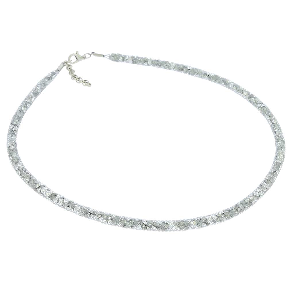 Thin Murano Necklace Eleganza - Silver