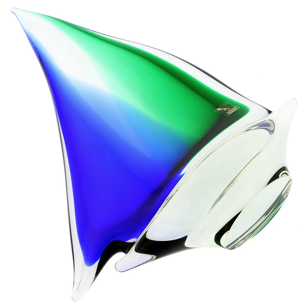 Murano Glass Large Sailboat - Blue and Green