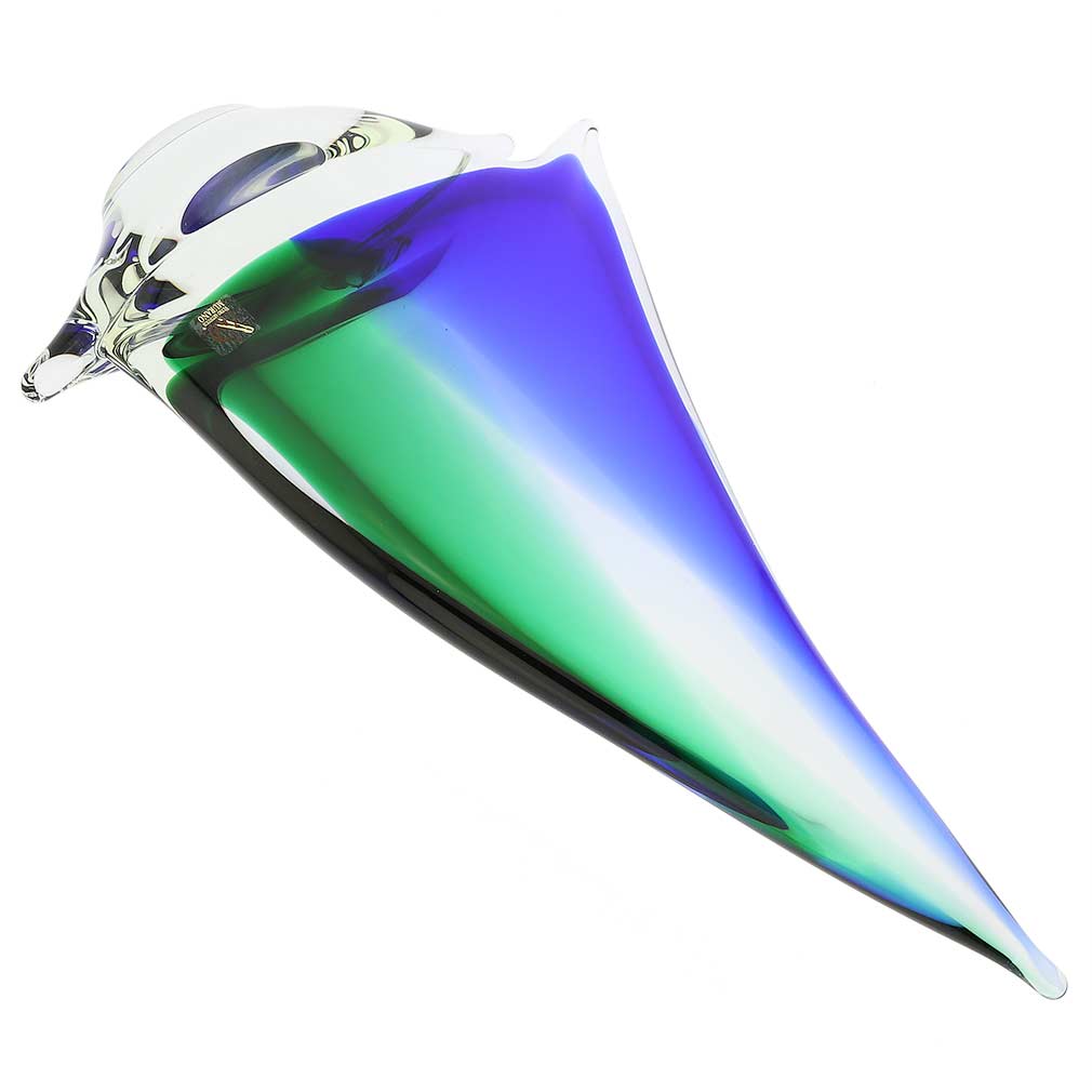 Murano Glass Large Sailboat - Blue and Green