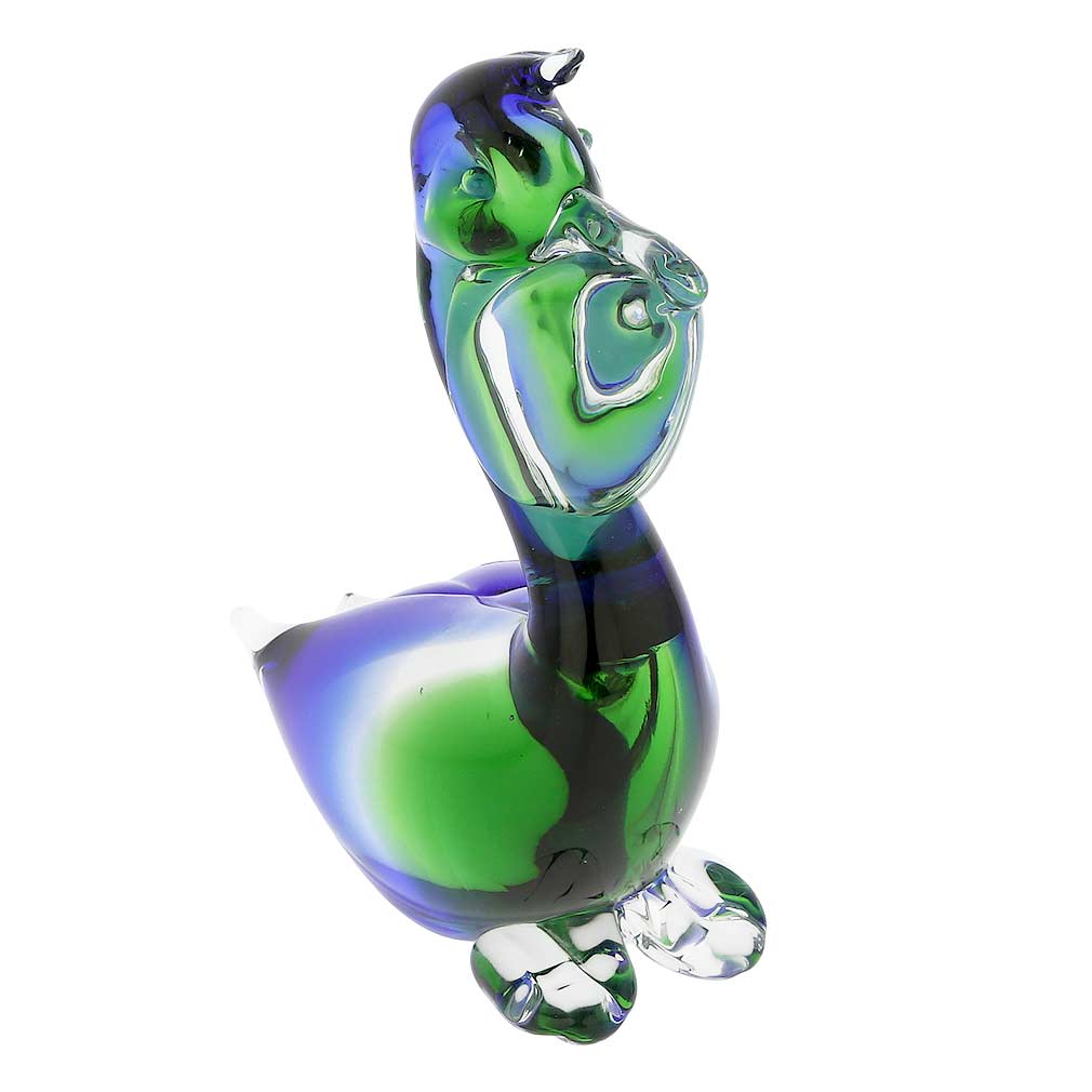Murano Glass Pelican Bird - Blue and Green