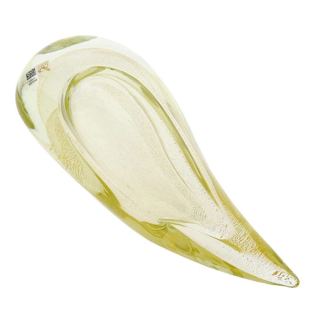 Murano Glass Sommerso Wave Vase - Sparkling Gold