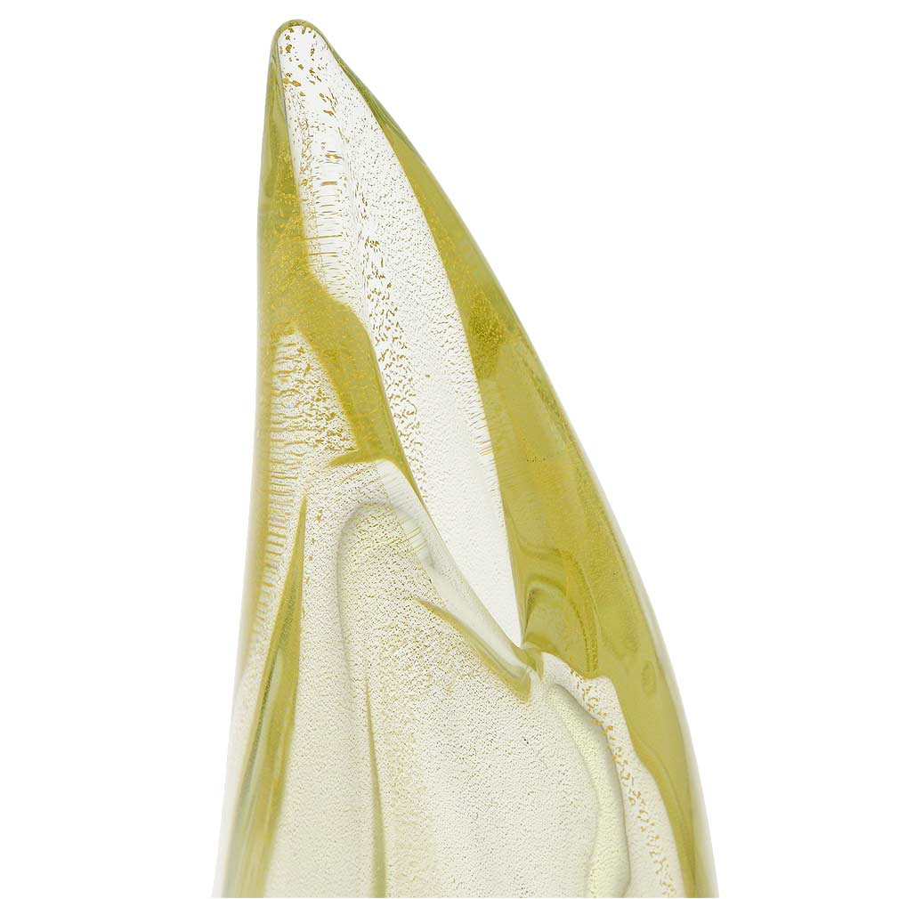 Murano Glass Sommerso Wave Vase - Sparkling Gold