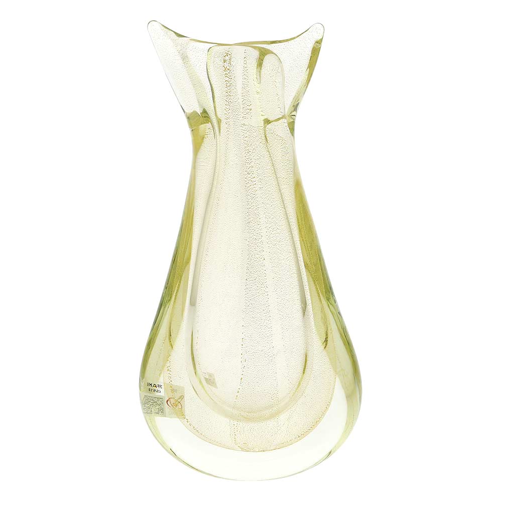 Murano Glass Sommerso Bud Vase - Sparkling Gold