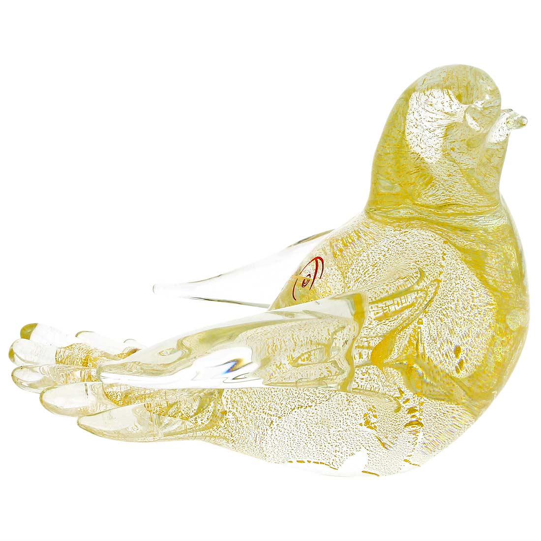 Murano Glass Dove - Sparkling Gold