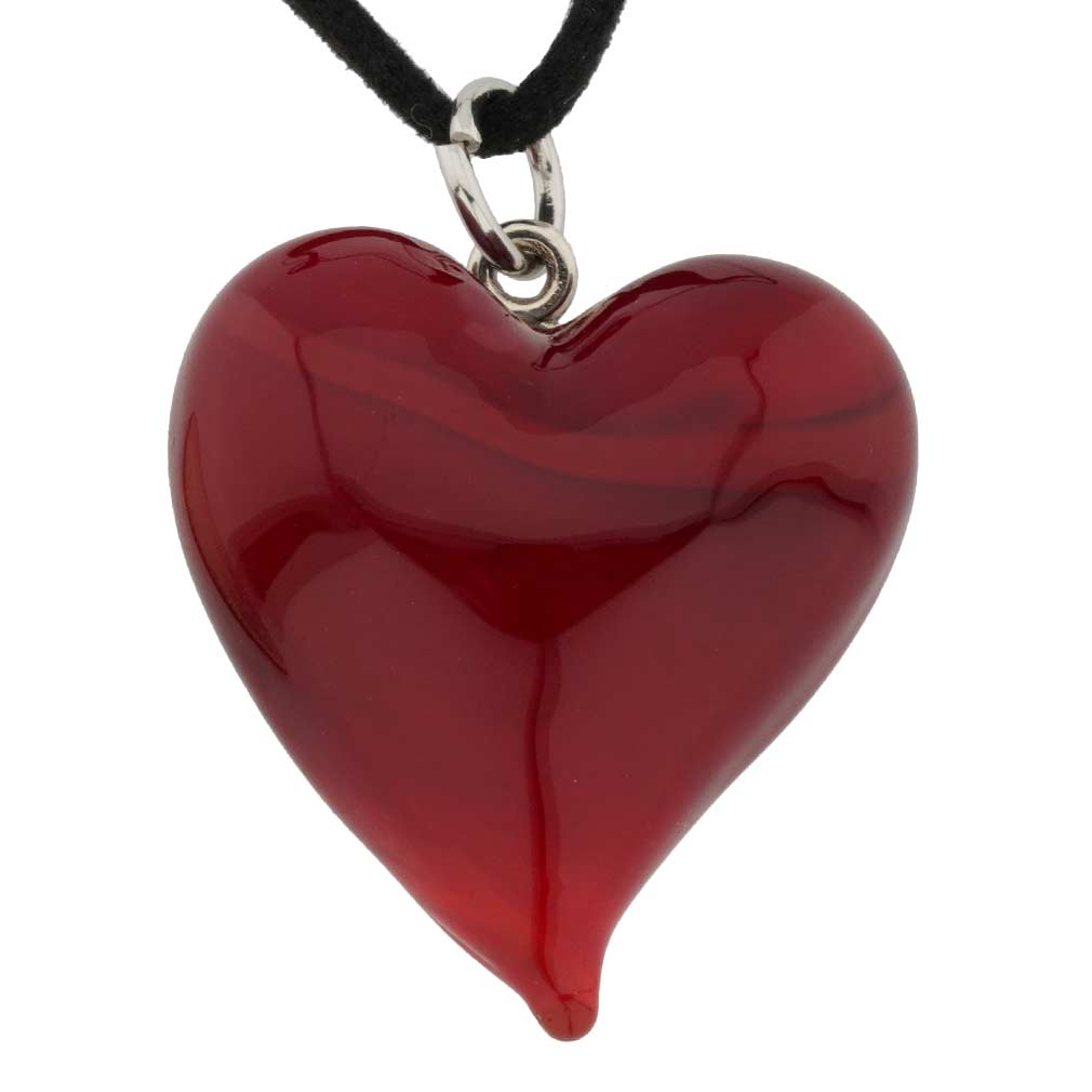 Passione Red Heart Murano Glass Necklace