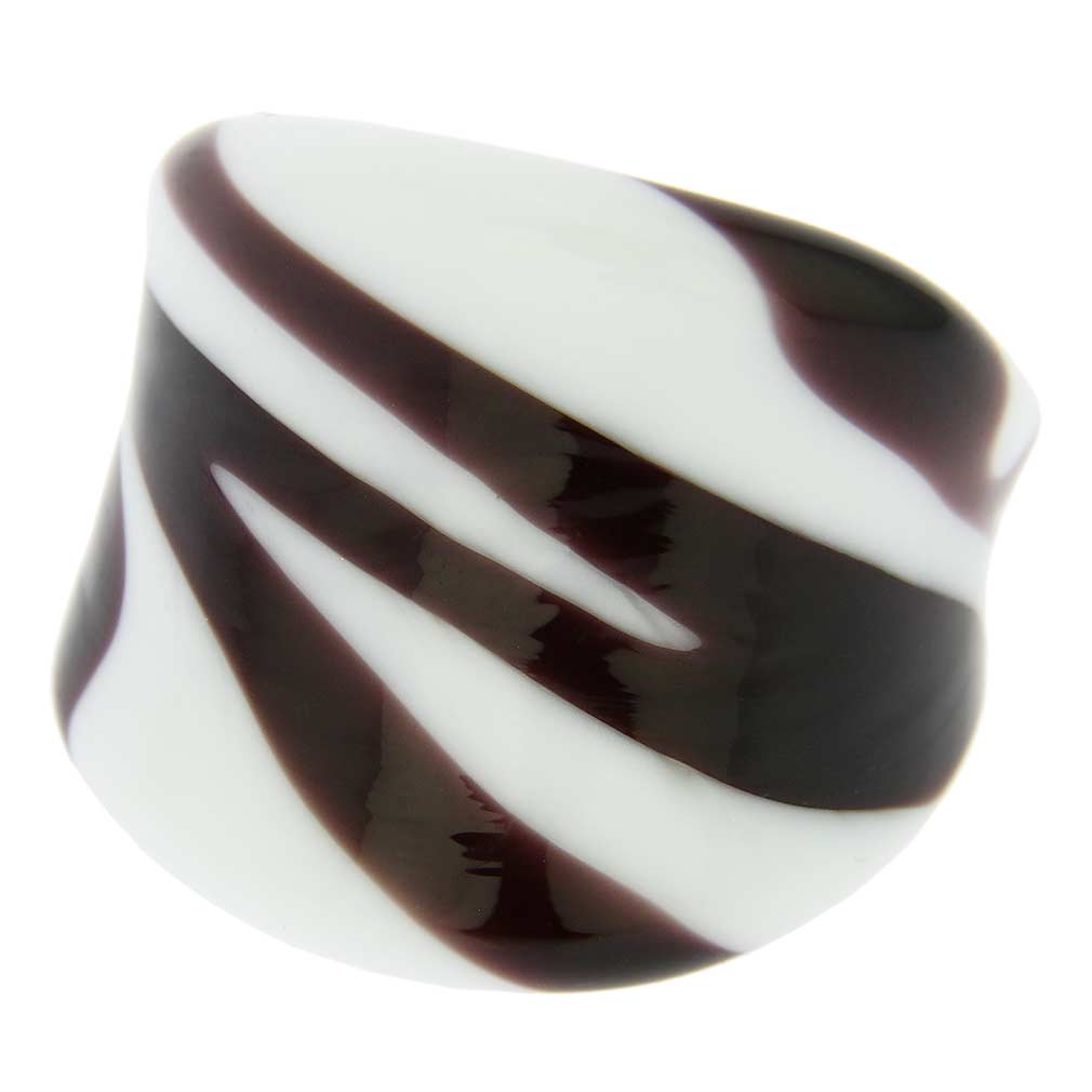 Murano Glass Ring - Zebra Stripes