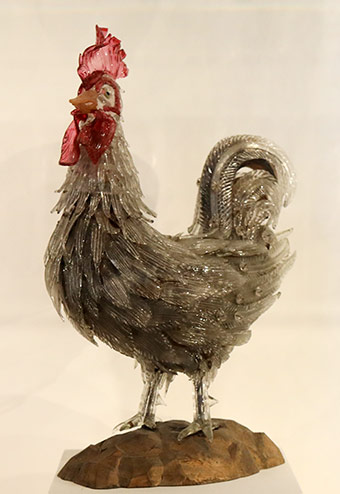 Murano Glass Silver Leaf Rooster