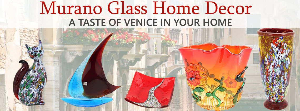 Murano Glass Home Decor: Vases Bowla Sculptures Figurines